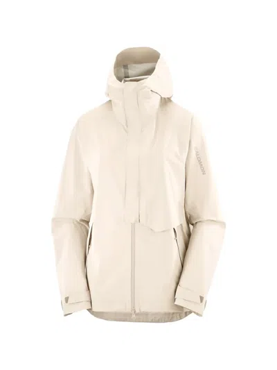 Salomon Outerpath Pro Hooded Logo-print Jacket In White