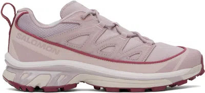 Salomon Purple Xt-6 Expanse Leather Sneakers In Cloud Gray / Lilac A