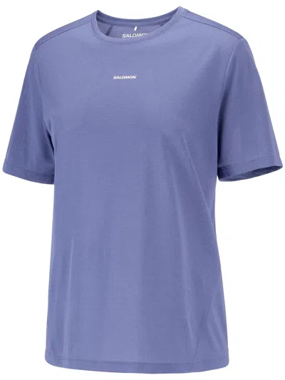 Salomon Logo-print Mesh T-shirt In Blue