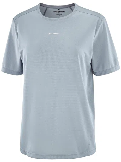 Salomon Shakeout Logo-print T-shirt In Blue