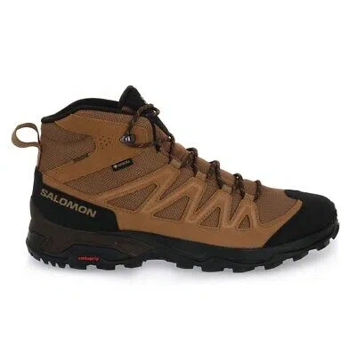 Pre-owned Salomon Shoes Running Men  X Ward Leather Mid Gtx 471818 Brownn-black In Multicolor