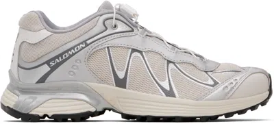 SALOMON SILVER & BEIGE XT-WHISPER SNEAKERS