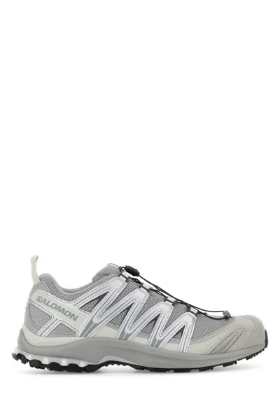 SALOMON SILVER MESH AND SYNTHETIC LEATHER XA PRO 3D SNEAKERS