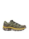 Salomon Xt-6 Sneakers In Olive Night/black/sulphur