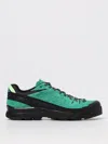 Salomon Suede Mesh Sneakers Pull Tab Rubber Sole In Green