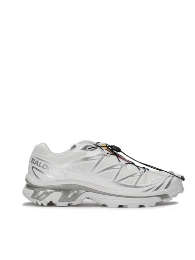 Salomon 'xt-6 S/lab' White Sneakers With Drawstring In White+white+ftw Silver