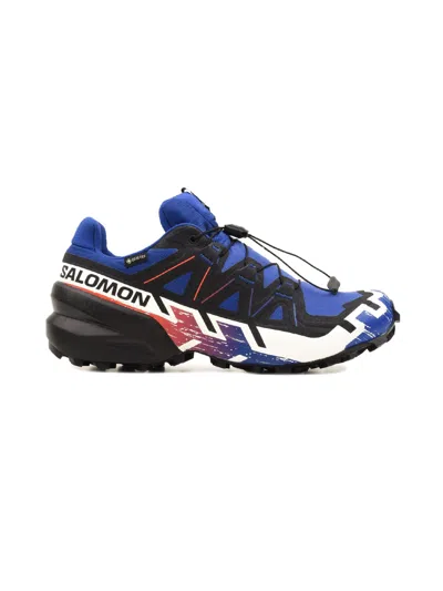 Salomon Blue Black Textile Leather Sneakers