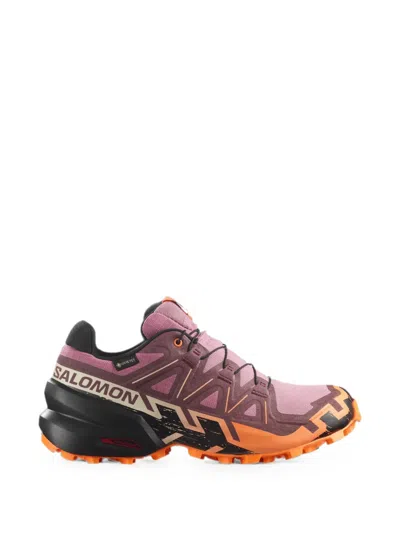 Salomon Dynamic Purple And Orange Trail Sneakers With Rugged Sole