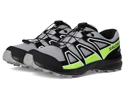 Salomon Speedcross Waterproof (little Kid/big Kid) Kids Shoes Alloy/black/green Gecko : 2 Little Kid M, Synt In Multi