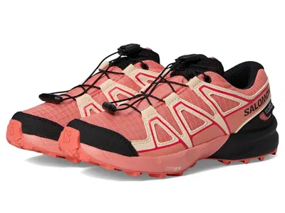 Salomon Speedcross Waterproof (little Kid/big Kid) Kids Shoes Emberglow/tender Peach/fusion Coral : 7 Big Ki In Pink