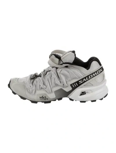 Pre-owned Salomon Suede Athletic Sneakers In Silver
