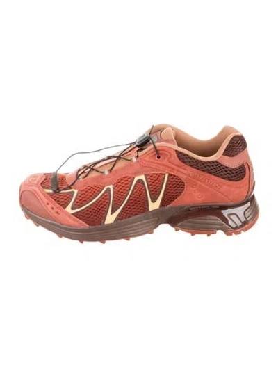 Pre-owned Salomon Suede Colorblock Pattern Athletic Sneakers In Brown