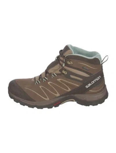 Pre-owned Salomon Suede Hiking Boots In Brown