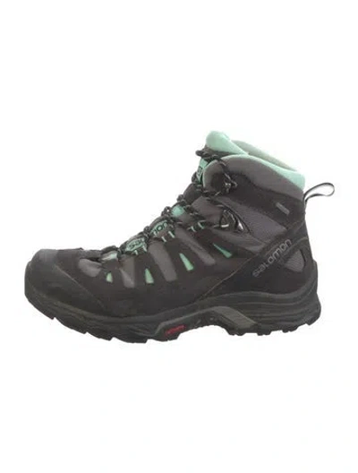 Pre-owned Salomon Suede Sneakers In Gray
