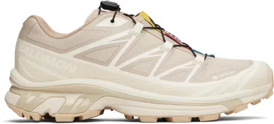 Salomon Tan & Beige Xt-6 Gore-tex Sneakers