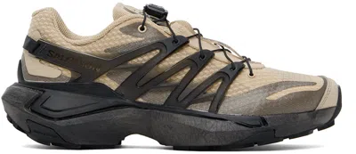 Salomon Tan & Black Xt Pu.re Advanced Sneakers In White Pepper/black/f