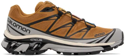 Salomon Tan Xt-6 Sneakers In Cathay Spice/quarry/