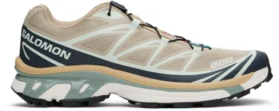 SALOMON TAUPE XT-6 SNEAKERS
