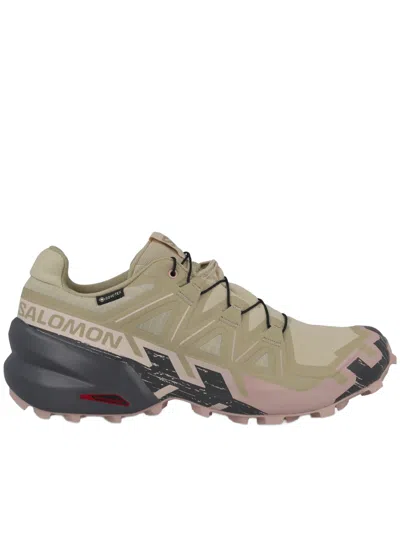 Salomon Trail-ready Beige Gtx Shoes With Padded Collar In Multi