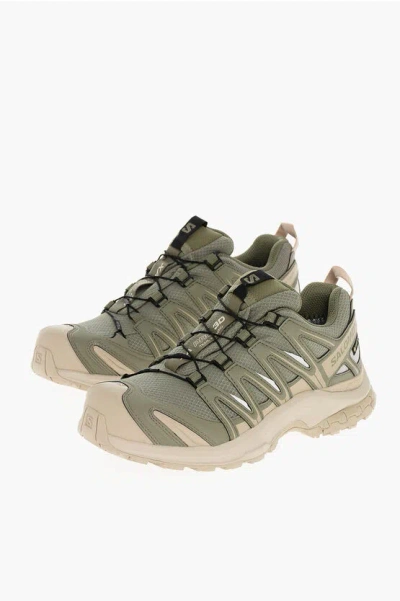 Salomon Two-tone Fabric Xa Pro 3d Gtx Low-top Sneakers In Green