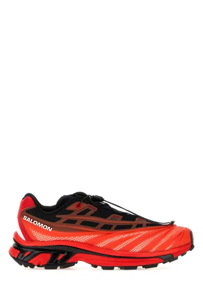 Salomon Two Tone Rubber And Tech Fabric Xt Evo Sneakers In Red