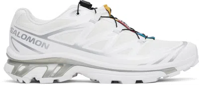 Salomon Mens White White Silver Xt-6 Gtx Quick-lace Mesh Low-top Trainers