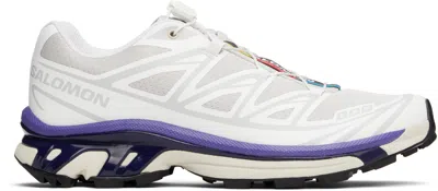 SALOMON WHITE & GRAY XT-6 SNEAKERS