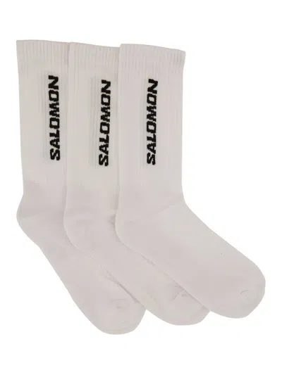 Salomon White Cotton Socks