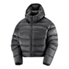 Salomon (wmns)  Outline Novelty Cropped Down Hooded Jacket 'deep Black' In Gray