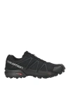 Salomon Woman Sneakers Black Size 6.5 Textile Fibers, Synthetisches Material In Black
