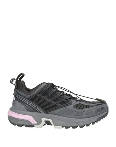 Salomon Woman Sneakers Charcoal Size 6 Synthetic Material, Textile Fibers In Gray
