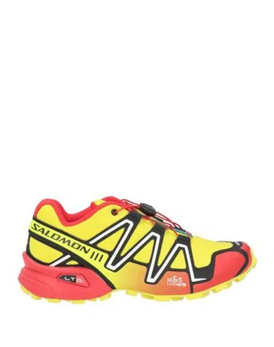 Salomon Woman Sneakers Yellow Size 5.5 Textile Fibers, Synthetic Material