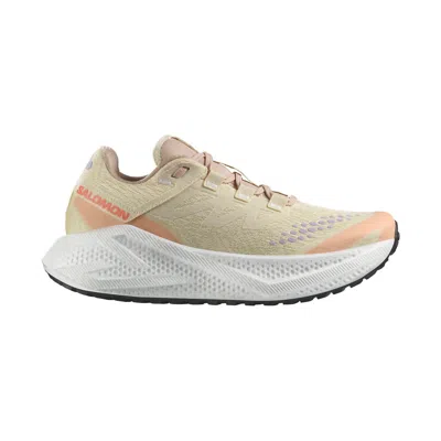 Salomon Women's Aero Glide 3 Grvl Running Shoes In Shortbread/white/fusion Coral In Green