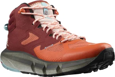 Salomon Women's Predict Hike Mid Gtx Waterproof Hiking Boots In Mecca Orange In Pink