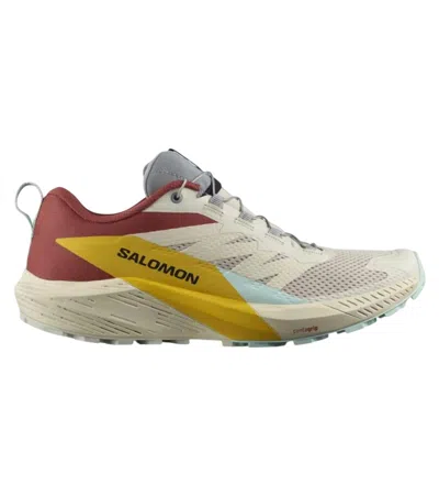 Salomon Women Sense Ride 5 Running Shoe In Rainy Day/hot Sauce/freesia In Multi