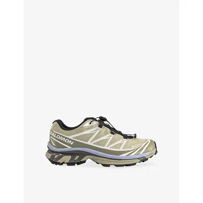 Salomon Womens Eucalyptus Silver Sage C Xt-6 Woven Trainers In Green