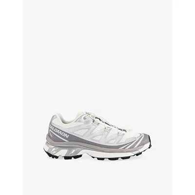 Salomon Womens Vanilla Ice Silver Lilac Xt-6 Woven Trainers In Gold