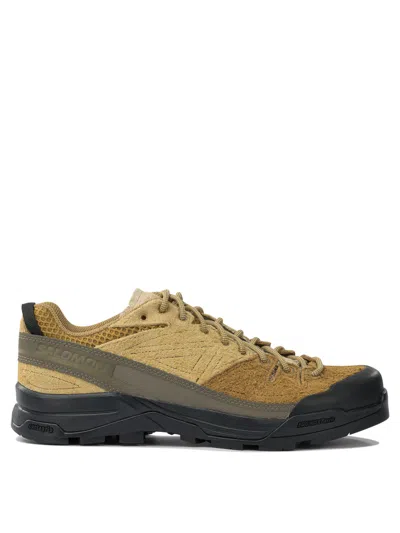 Salomon Textured Tan And Brown Sneakers In Multi