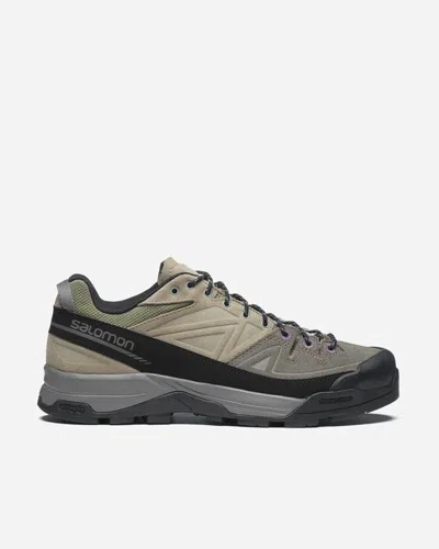 Salomon X-alp Leather Sneakers Pewter / Vintage Khaki / Black In Multi