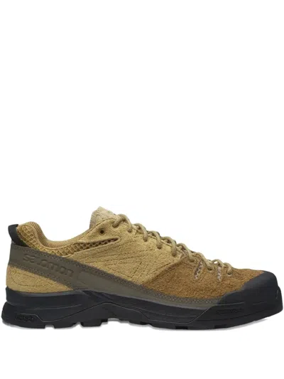 Salomon Textured Tan And Brown Sneakers In Multi