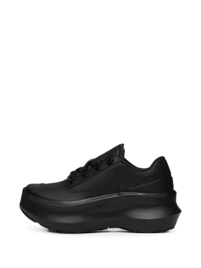 Salomon X Comme Des Garçons Homme Plus Sr811 Leather Platform Sneakers In Black