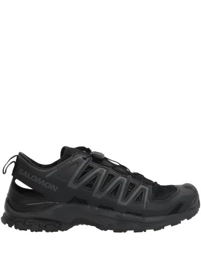 Salomon All-black Athletic Sneakers With Quick-pull Lacing System