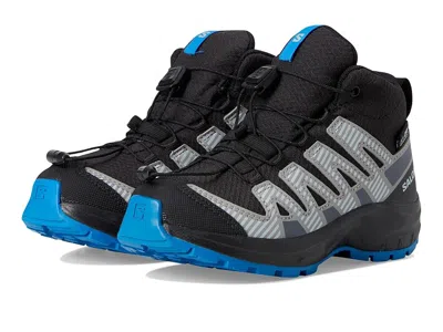 Salomon Xa Pro V8 Mid Waterproof (little Kid/big Kid) Kids Shoes Black/monument/french Blue : 10.5 Little Ki