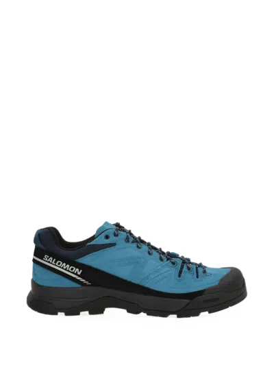 Salomon X-alp Panelled Leather Sneakers In Blue