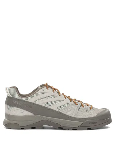 Salomon X-alp Woven Beige Suede Fabric Rubber Sneakers In Multi