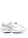 Salomon Mesh Panels Round Toe Rubber Sole Sneakers In White