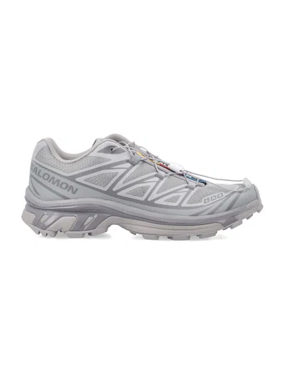 Salomon Xt-6 Rubber-trimmed Mesh Sneakers In Gray