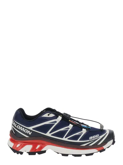 Salomon Xt-6 Blue Sneaker With Logo Applied On The Tongue And Chunky Sole In Fabric Unisex