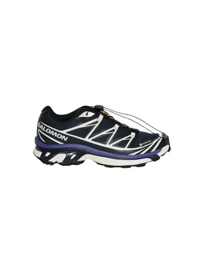 Salomon 'xt-6 Gtx' Blue Sneakers With Logo Applied On The Tongue And Chunky Sole In Black