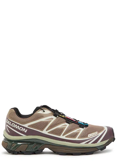 Salomon Xt-6 Panelled Mesh Sneakers In Brown